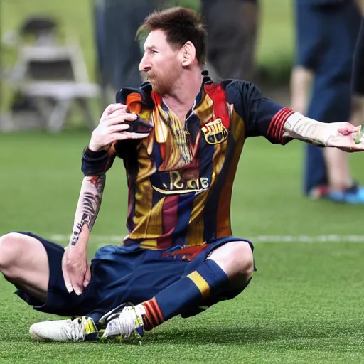 Image similar to lionel messi rolling a joint