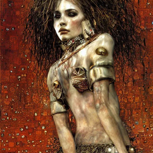 Image similar to depraved goddess soldier, intricate detail, klimt, royo, royo, whealan,