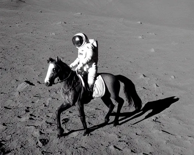 Image similar to photograph of an astronaut riding a horse on the moon