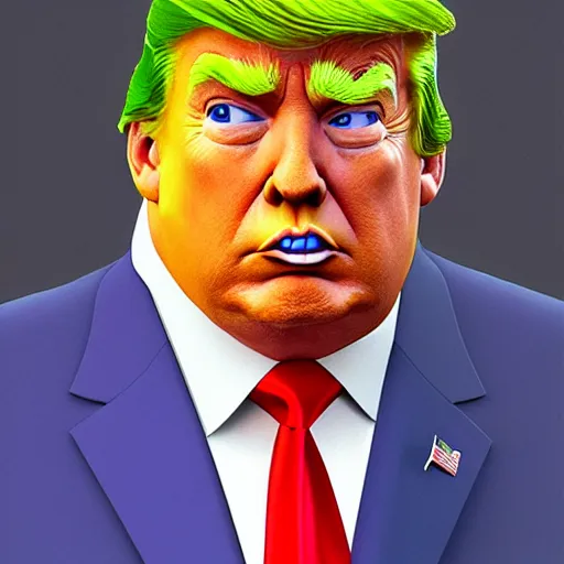 Image similar to donald trump stylized as shrek, portrait, artstation, concept art by greg rutkowsk