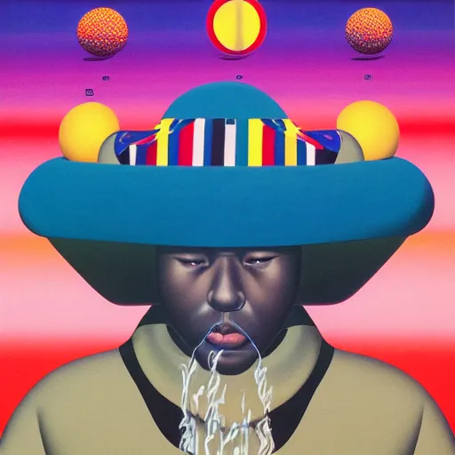 Prompt: hiphop cover by shusei nagaoka, kaws, david rudnick, oil on canvas, bauhaus, surrealism, neoclassicism, renaissance, hyper realistic, pastell colours, cell shaded, 8 k - h 7 0 4