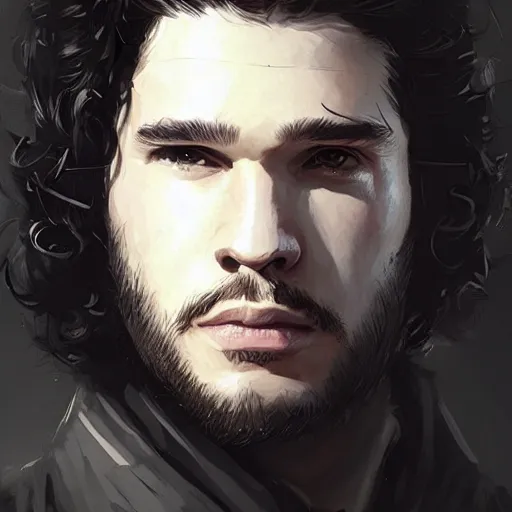 Image similar to portrait of jon snow with a very large nose by greg rutkowski, ridiculous, attractive, highly detailed portrait, scifi, digital painting, artstation, concept art, smooth, sharp foccus ilustration, artstation hq ”