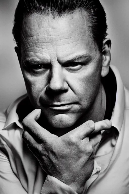 Prompt: lachlan murdoch with the eyes of sauron, realistic photograph by annie leibowitz, cinematic lighting