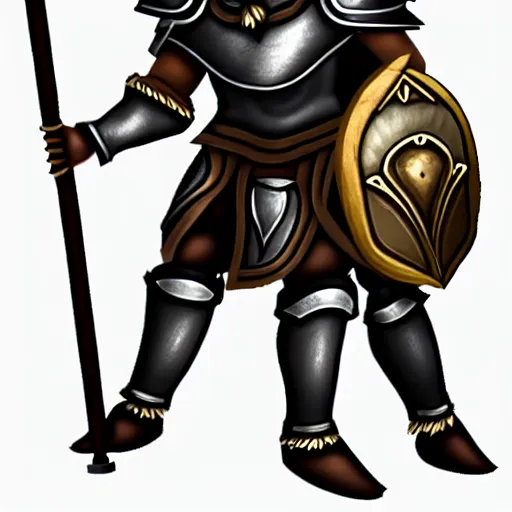 Image similar to a minotaur wearing plate armor and holding a mace