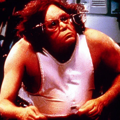 Prompt: a screenshot of Frank Reynolds appearing in Nightmare on Elm St (1973)