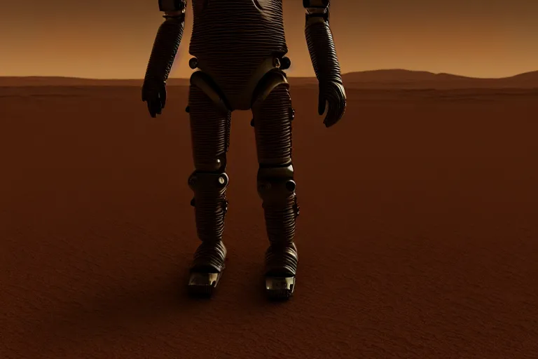 Prompt: realistic human - like man android on mars sci - fi low effort realistic ambient light and shadow