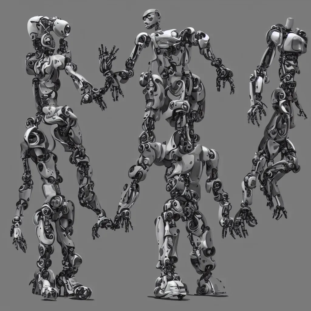 Image similar to a robot and a human holding hands, trending on artstation,