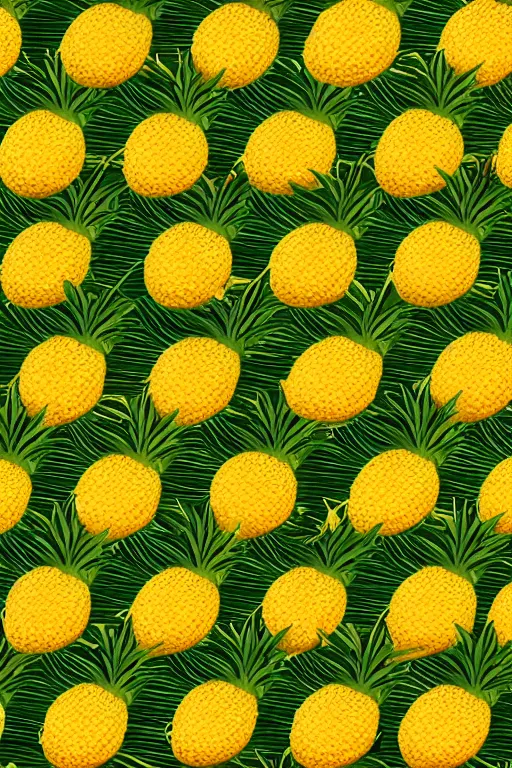 Prompt: a sea of pineapples, smooth, trending on artstation, high quality, beautiful