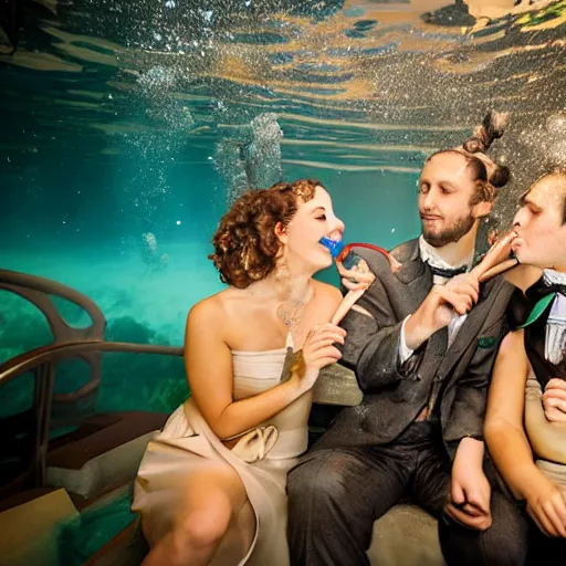 Image similar to underwater smoke formal party studio photo