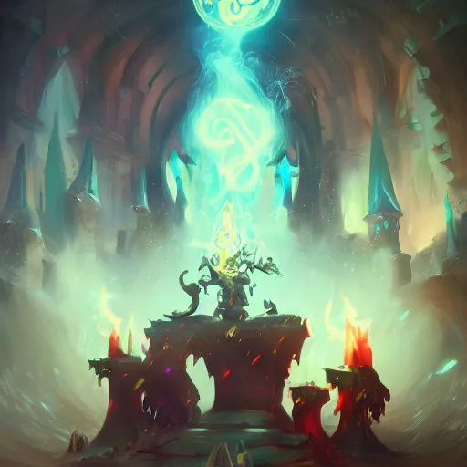 Prompt: magic ritual, ritual, magic smoke everywhere, magic cross, magic ritual, ritual, bright art masterpiece artstation. 8 k, sharp high quality artwork in style of jose daniel cabrera pena and greg rutkowski, concept art by tooth wu, blizzard warcraft artwork, hearthstone card game artwork