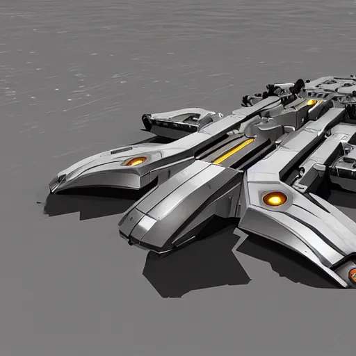 Image similar to hard surface, robotic platform, based on realistic spaceship, 6 claws, symmetric, unreal engine