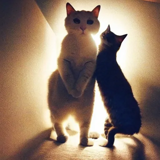 Image similar to photo of cats taking a selfie, award - winning photograph, national geographic, perfect lighting