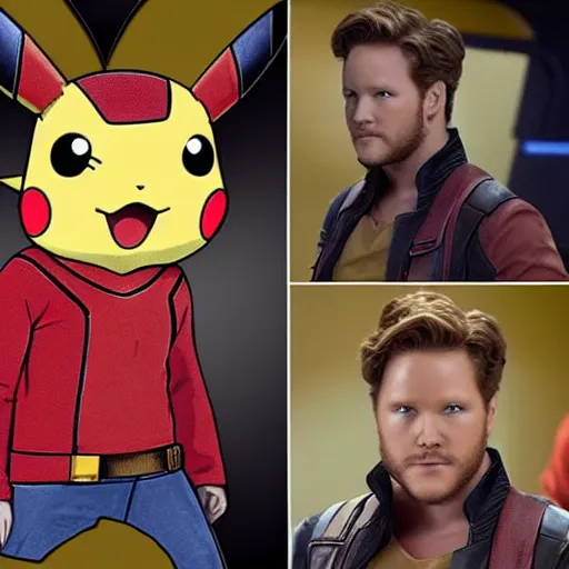 Prompt: pikachu MCU Star-Lord