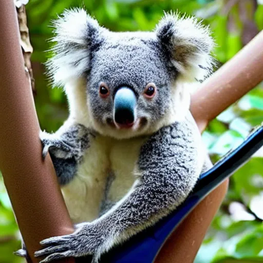 Prompt: koala bear on a kayak