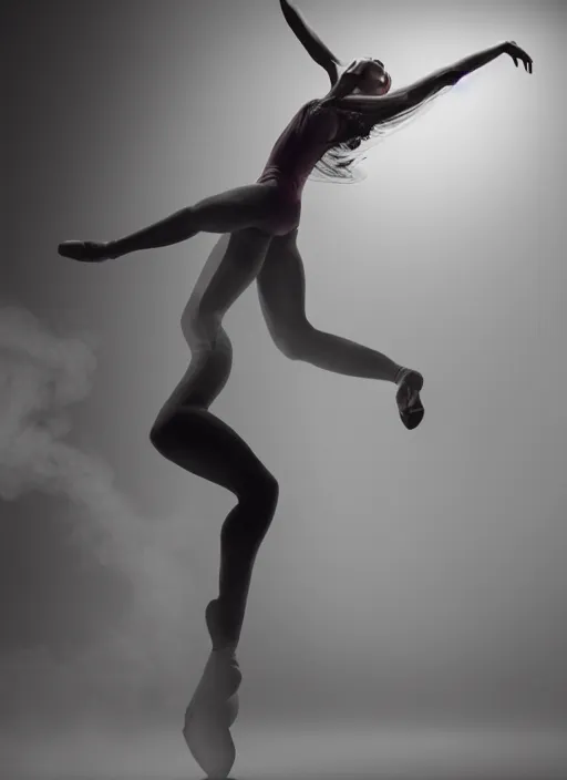 Image similar to a Photorealistic dramatic hyperrealistic render of a glamorous beautiful Female smoke dancer with perfect human form by Ken Brower and Deborah Ory of NYC Dance project,Lois Greenfield,Flowing cloth and smoke,Beautiful dynamic dramatic dark moody lighting,volumetric,shadows,cinematic atmosphere,Octane render,8K