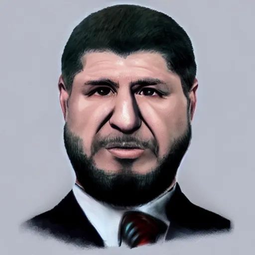 Prompt: portrait of ramzan kadyrov who became an ugly retarded lovecraftian monstrosity, photo - realistic, color image, 2 k, highly detailed