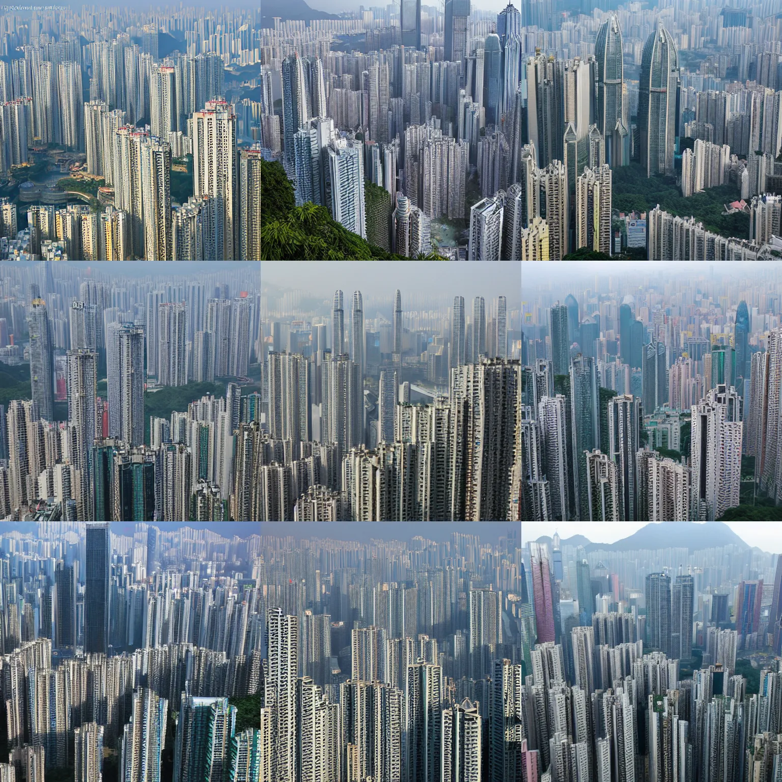 Prompt: future megacity with immense skyscrapers Kowloon walked city