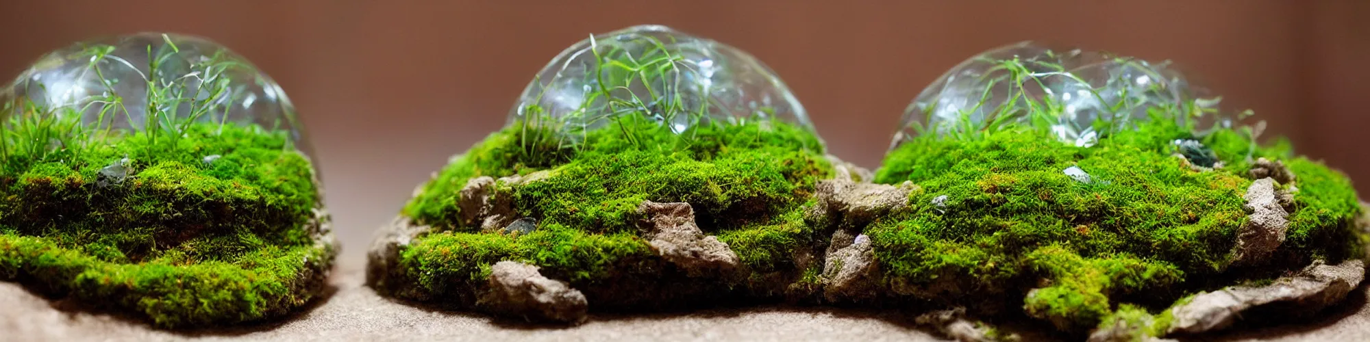 Prompt: moss terrarium, georgia o'keeffe, beautiful, bokeh