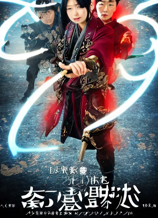 Image similar to poster for a film fantasy japanese called genshin impact, 8 k, hd