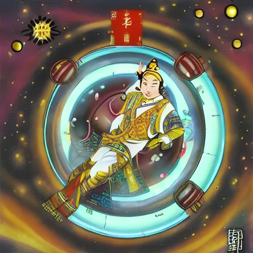 Image similar to bao qing tian in a spaceship