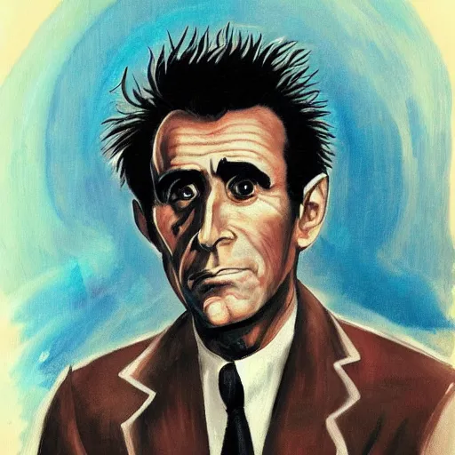 Image similar to portrait of rod serling in the style of death note