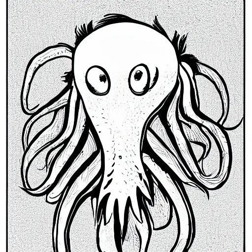 Prompt: professional high quality illustration of a squid spider chimera