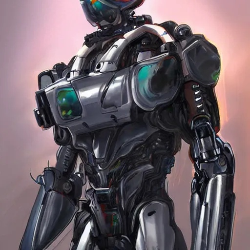 Prompt: timothee chalamet wearing a mech suit, digital art, focus rack, by artgerm