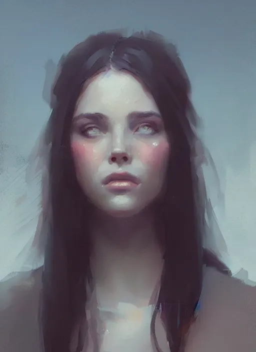 Image similar to a portrait of a pretty young lady by greg rutkowski