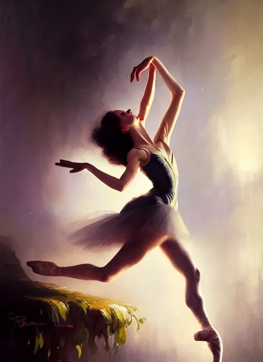 Image similar to giesha prima ballerina by bayard wu, anna podedworna, gaston bussiere, greg rutkowski