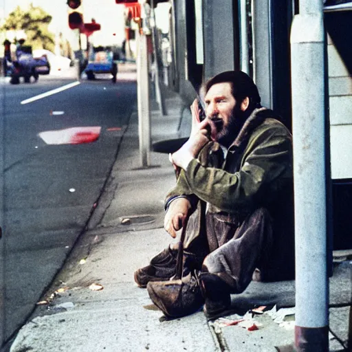 Image similar to Ted Cruz as a disheveled homeless man. CineStill