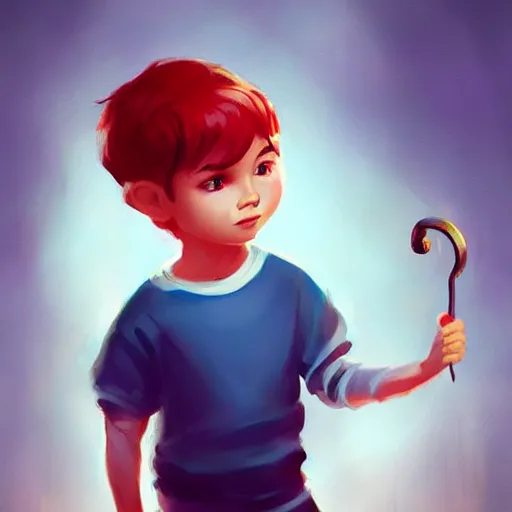 Image similar to attractive little boy character inspired in little hood red, digital artwork made by lois van barlee, james jean and rhads