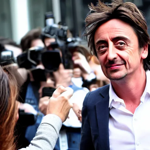 Prompt: Richard Hammond punches a paparazzi in the face, highly detailed