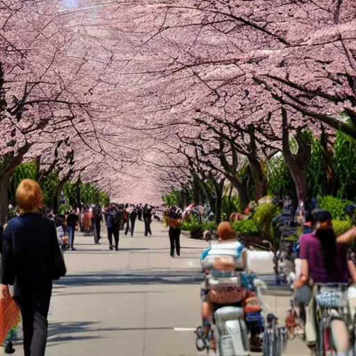 Image similar to a city inspired by china made of cherry blossoms and vines