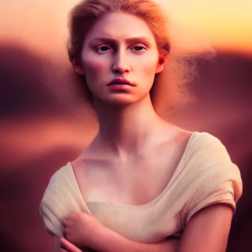 Prompt: photographic portrait of a stunningly beautiful renaissance female in soft dreamy light at sunset, contemporary fashion shoot, annie leibovitz and steve mccurry, david lazar, jimmy nelsson, breathtaking, 8 k resolution, extremely detailed, beautiful, establishing shot, artistic, hyperrealistic, beautiful face, octane render