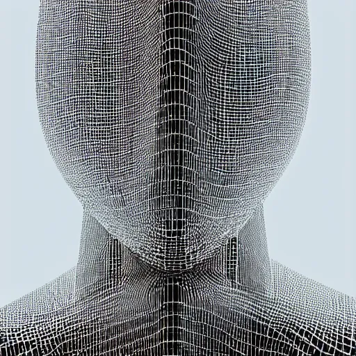 Image similar to knight, statue, chrome, reflect, wireframe, photograph