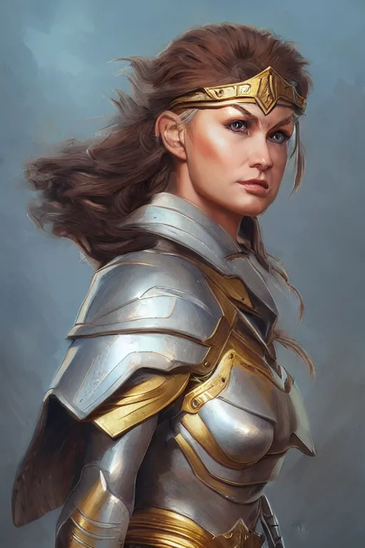 Image similar to amazon valkyrie athena, d & d, fantasy, portrait, highly detailed, headshot, digital painting, trending on artstation, concept art, sharp focus, illustration, art by artgerm and greg rutkowski and magali villeneuve