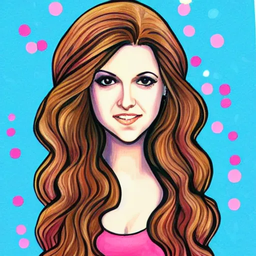 Prompt: anna kendrick in the style of jeremiah ketner