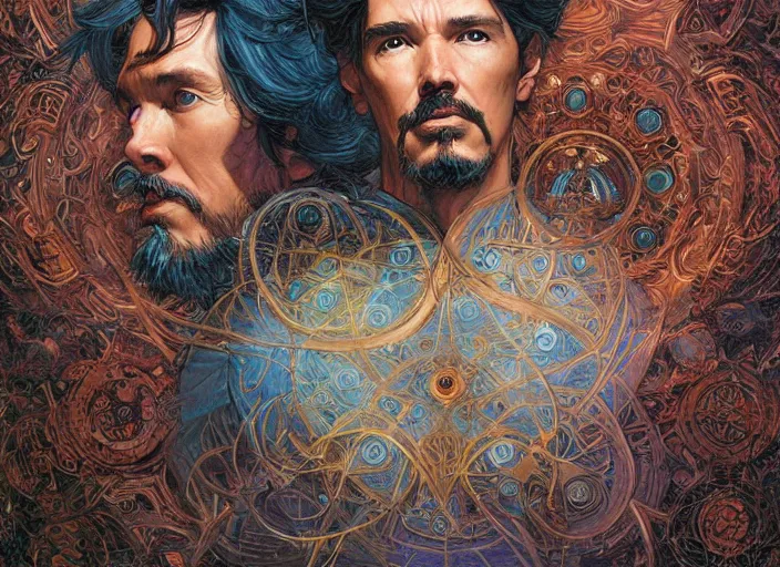 Image similar to a highly detailed mystical portrait of stephen strange, james gurney, james jean