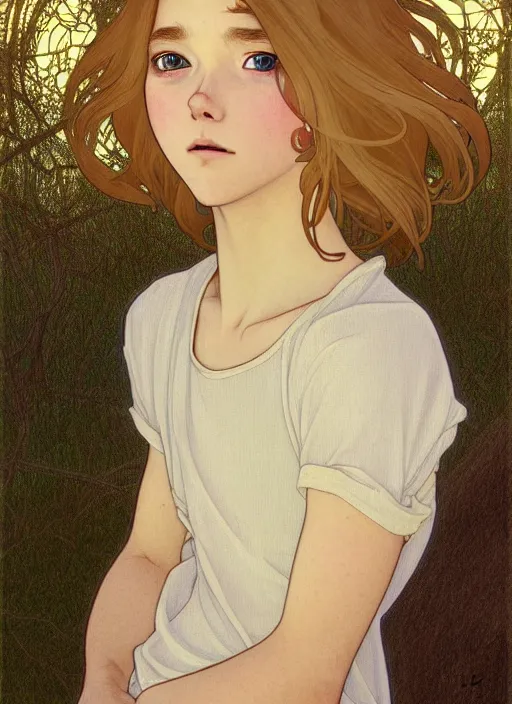 Image similar to pretty young man with shoulder length shiny shimmering golden blond hair, head down, demure, shy, path traced, highly detailed, high quality, digital painting, by studio ghibli and alphonse mucha, leesha hannigan, disney