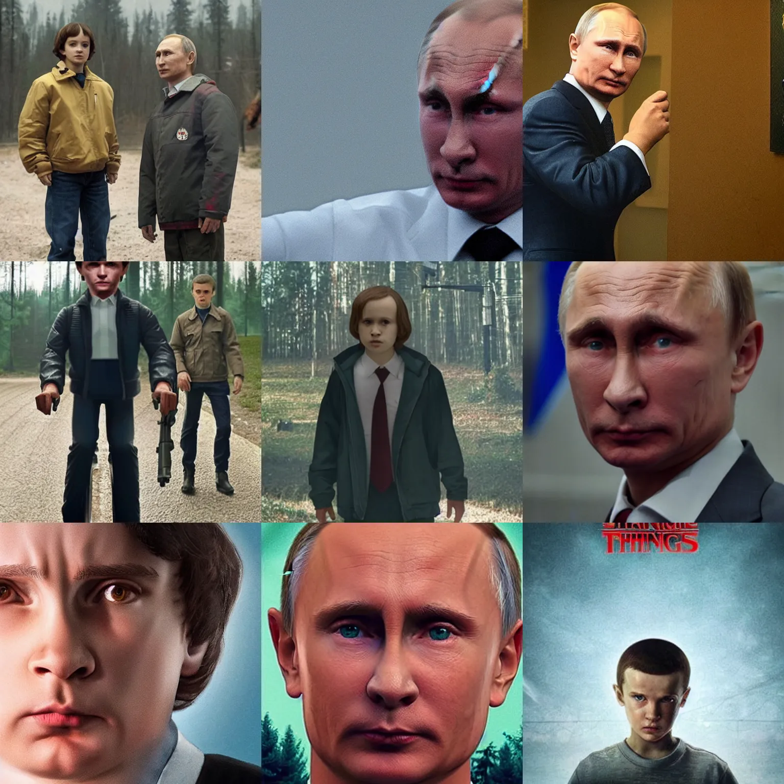 Prompt: vladimir putin in stranger things realistic detailed