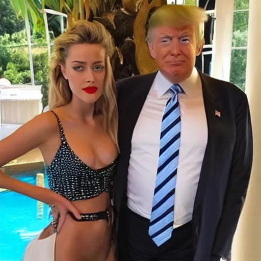 Image similar to photo of amber heard and donald trump on vacation together