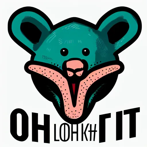 Image similar to logo for a new clothing company called ohtfit that sells clothes with janky animal designs