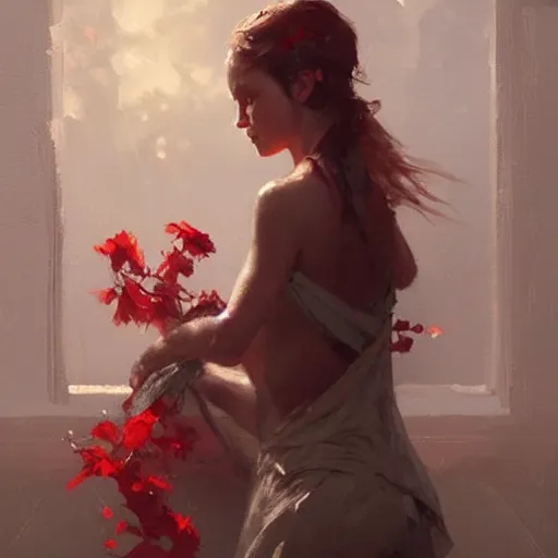 Prompt: oil painting 💃🌿🌹, by greg rutkowski, artstation