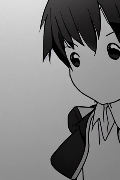 Image similar to attractive little boy wearing an bunny suit, black and white artwork in manga style, made by makoto shinkai