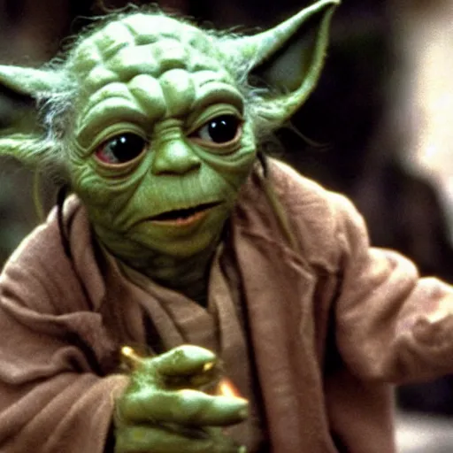 Prompt: 1 9 8 0 s photograph of yoda in the goonies