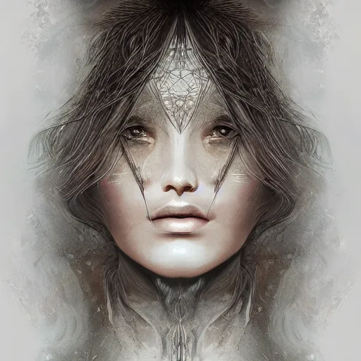 Image similar to The face of the Designer of the Universe, portrait, beautiful digital art, artstation, deviantart, intricate, mysterious, mix of light and darkness, soft