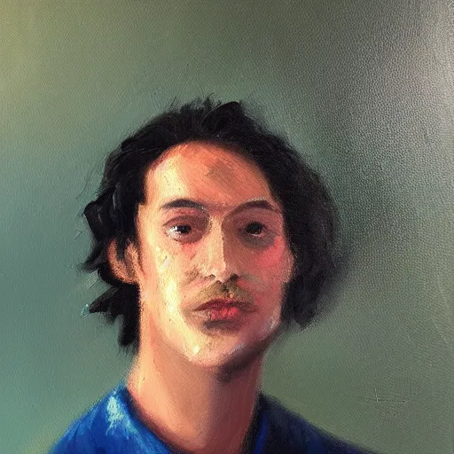 Prompt: self portrait of stable diffusion, High quality oil painting