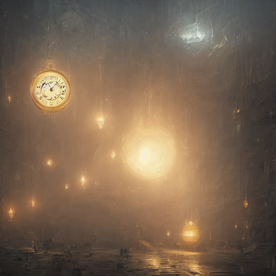 Image similar to the last clock on earth, the end of the time, intricate, elegant, glowing lights, highly detailed, digital painting, artstation, concept art, smooth, sharp focus, illustration, greg rutkowski, 8 k, very high resolution, processing, extremely hyperdetailed