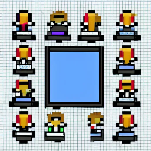 Prompt: zoom meeting, pixle art