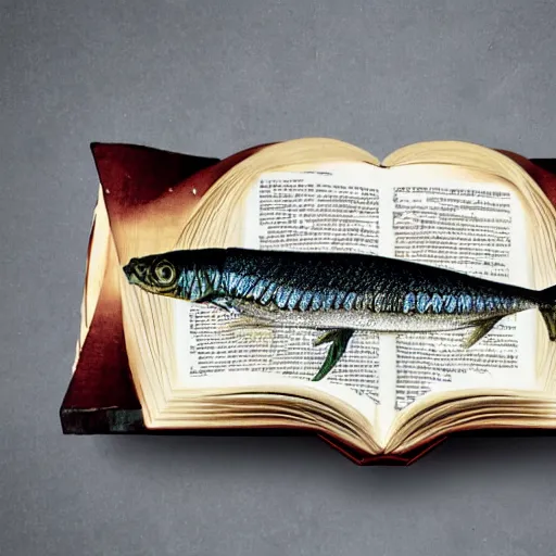 Image similar to a wet fish lying on top of a book